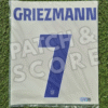 Original Player Issue 2025-26 Atletico Madrid Griezmann Champions League Home Name Set | Stahls TPT
