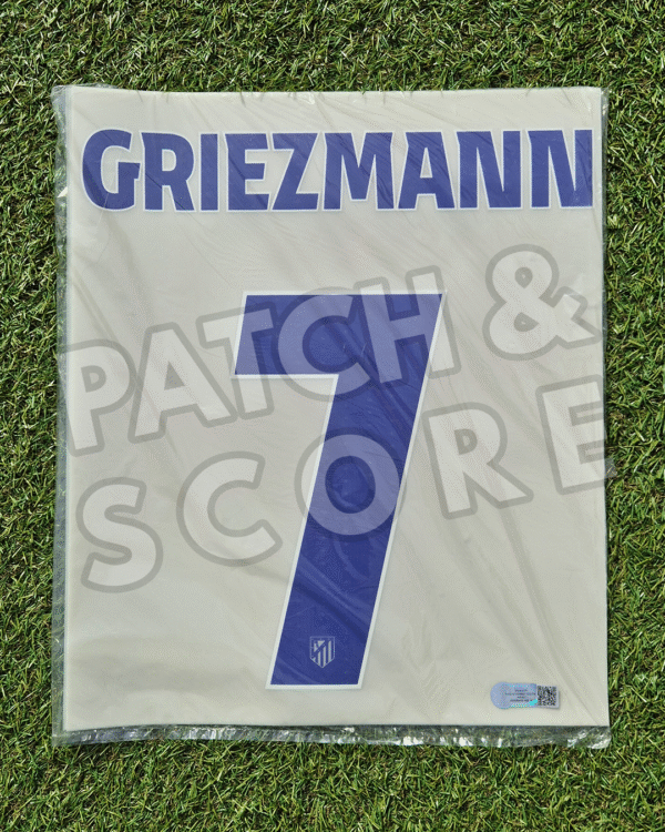 Original Player Issue 2025-26 Atletico Madrid Griezmann Champions League Home Name Set | Stahls TPT