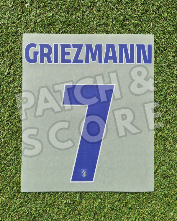 Original Player Issue 2025-26 Atletico Madrid Griezmann Champions League Home Name Set | Stahls TPT
