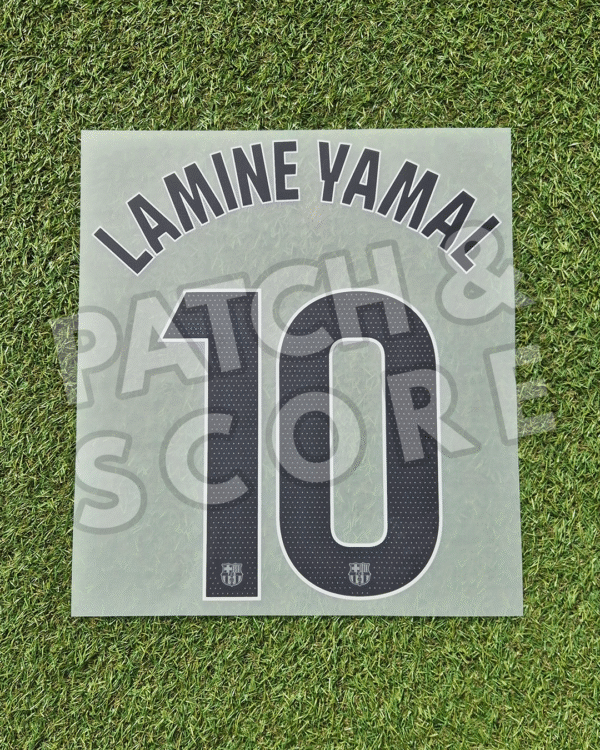 Original Player Issue 2025-26 FC Barcelona Lamine Yamal La Liga Away Name Set | Stahls TPT