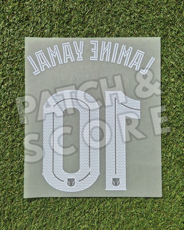 Lamine yamal 25-26 ucl away name set back Original Player Issue 2025-26 FC Barcelona Lamine Yamal Champions League Away Name Set | Stahls TPT