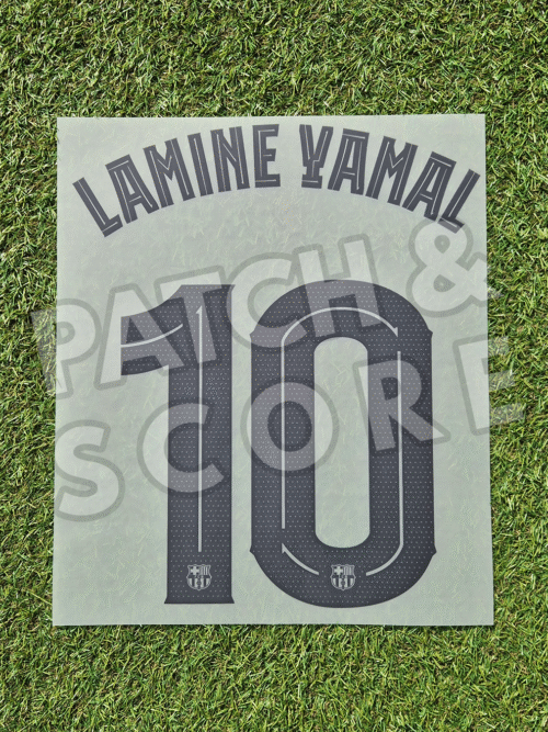 Original Player Issue 2025-26 FC Barcelona Lamine Yamal Champions League Away Name Set | Stahls TPT