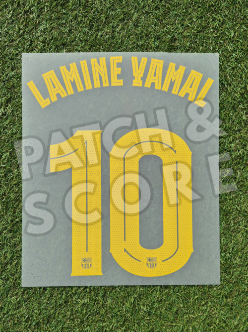 Original Player Issue 2025-26 FC Barcelona Lamine Yamal Champions League Home Name Set | Stahls TPT