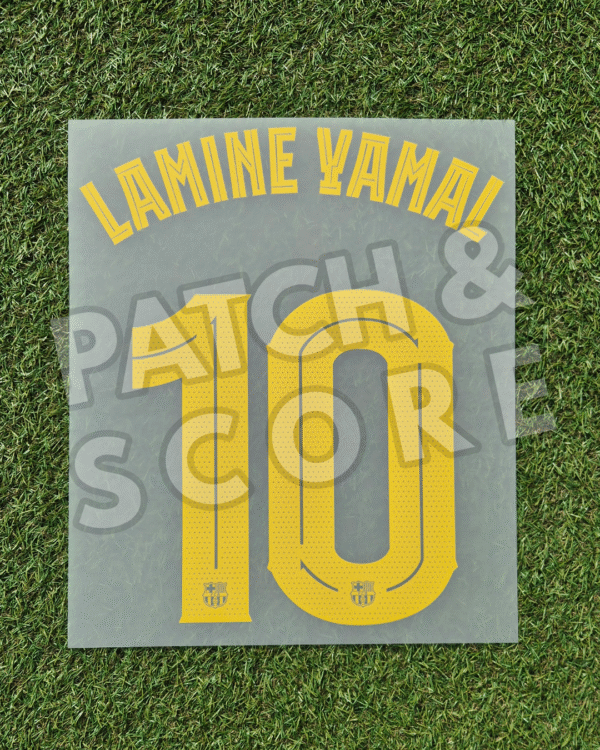 Original Player Issue 2025-26 FC Barcelona Lamine Yamal Champions League Home Name Set | Stahls TPT