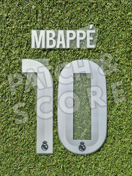 Original Player Issue 2025-26 Real Madrid Mbappé Champions League Away Name Set | Avery Dennison
