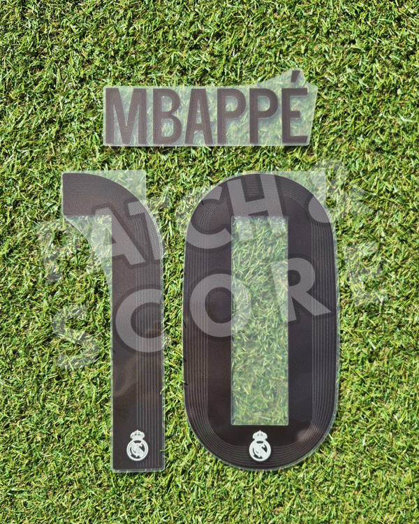 Original Player Issue 2025-26 Real Madrid Mbappé Champions League Home Name Set | Avery Dennison