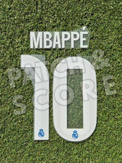 Original Player Issue 2025-26 Real Madrid Mbappé Champions League Third Name Set | Avery Dennison