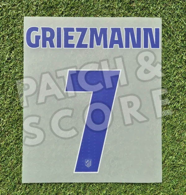 Original Player Issue 2025-26 Atletico Madrid Griezmann Champions League Home Name Set | Stahls TPT