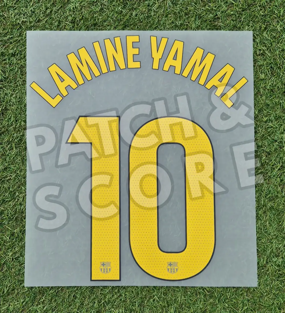 2025-27 FC Barcelona Lamine Yamal La Liga Home Name Set — originele player issue nameset
