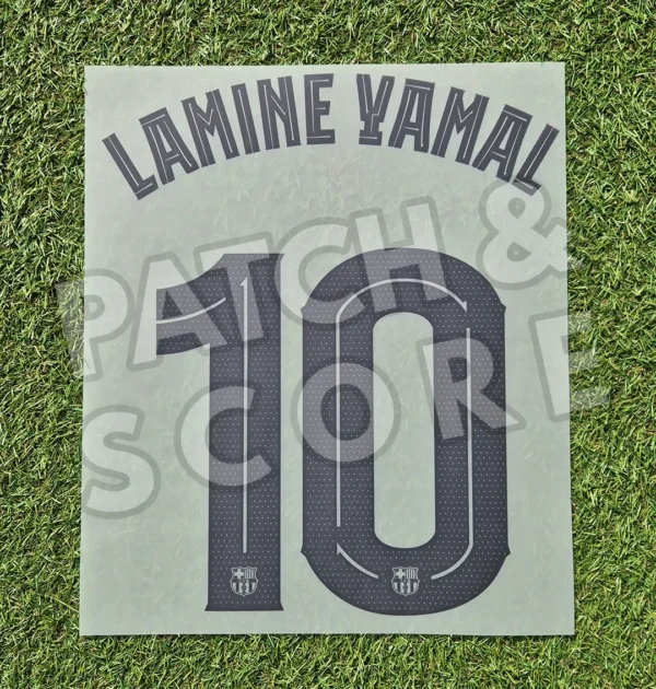 Original Player Issue 2025-26 FC Barcelona Lamine Yamal Champions League Away Name Set | Stahls TPT