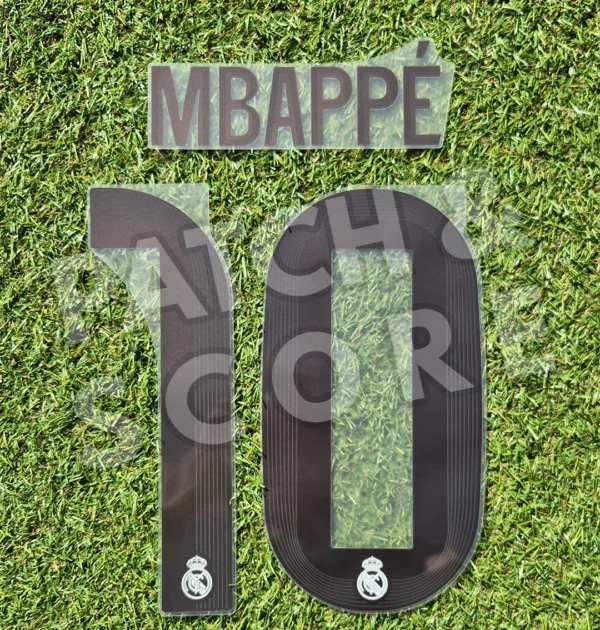 Original Player Issue 2025-26 Real Madrid Mbappé Champions League Home Name Set | Avery Dennison
