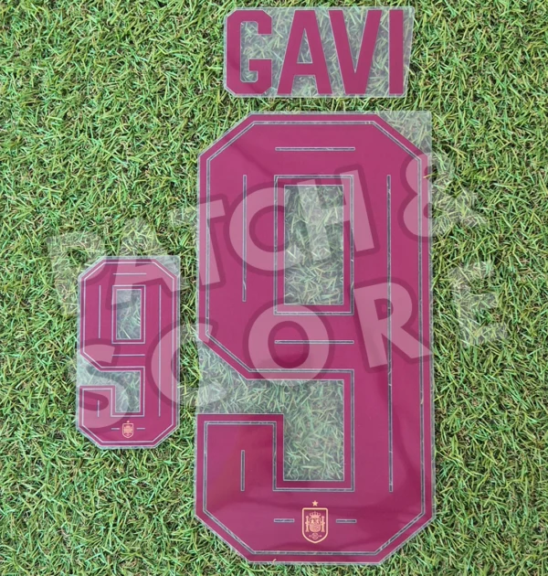 Original Player Issue Spain 2026-28 Gavi Home Name Set | Avery Dennison