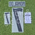 Portugal 2026-28 Ronaldo Home Name Set — achterzijde met hechtlaag