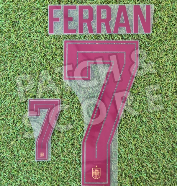 Original Player Issue Ferran Spain 2026-28 Away Name Set | Avery Dennison