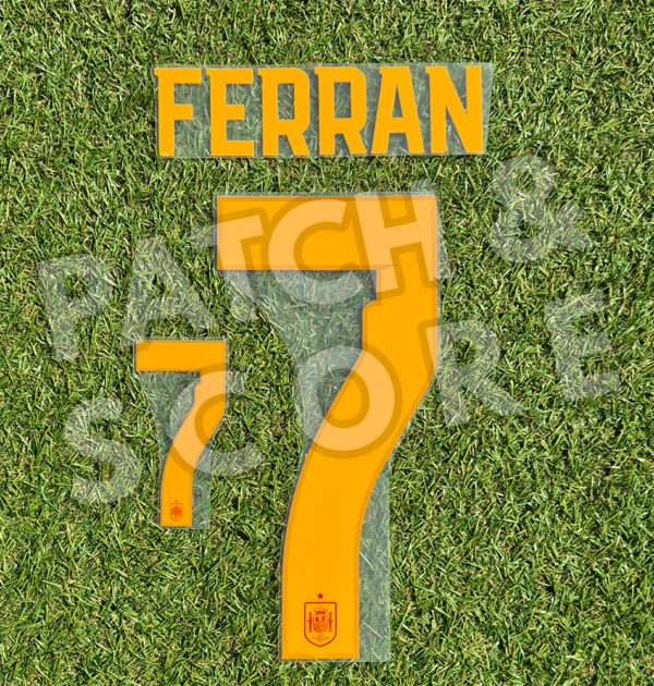 Original Player Issue Spain 2026-28 Ferran Home Name Set | Avery Dennison
