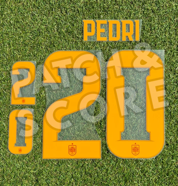 Original Player Issue Pedri Spain 2026-28 Home Name Set | Avery Dennison